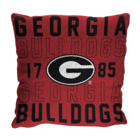 Georgia OFFICIAL NCAA "Stacked" Woven Pillow; 20" x 20"
